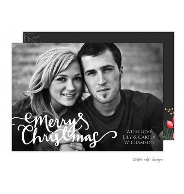 Christmas Digital Photo Cards, Christmas Casual Script Overlay, Take Note Designs